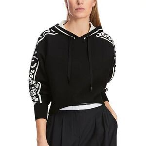 Marc Cain Short Black Sweater Hooded Long Sleeve Black Women's Size XS NWT
